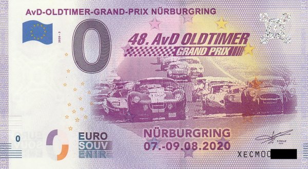 0 Euro Schein - AvD - Oldtimer Grand Prix 2020-3 XECM