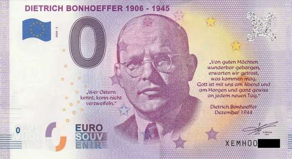 0 Euro Schein - Dietrich Bonhoeffer 2020-2 XEMH
