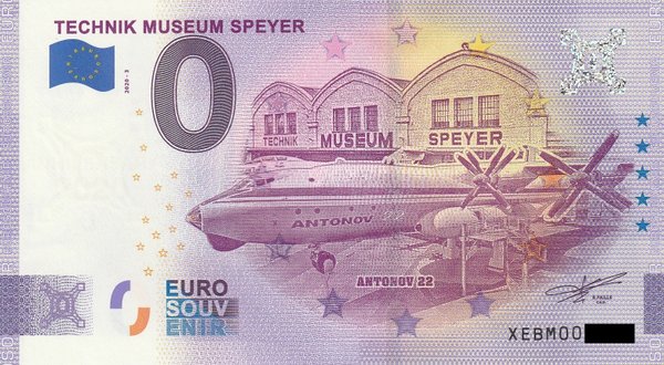 0 Euro Schein - Technik Museum Speyer 2020-3 XEBM Antonov 22 Anniversary