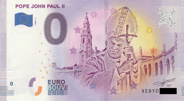 0 Euro Schein - Pope John Paul II 2020-2 XEDY Papst