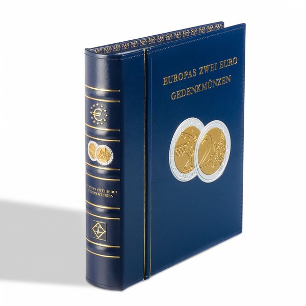Leuchtturm Münzalbum OPTIMA Europas 2-Euro-Gedenkmünzen inkl.Schutzkassette, blau, Band 1 343381