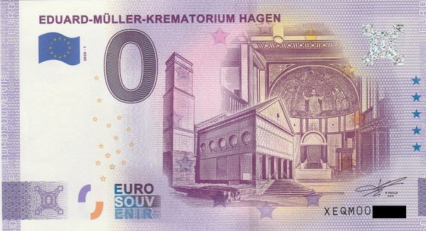 0 Euro Schein - Eduard-Müller-Krematorium Hagen 2020-1 XEQM