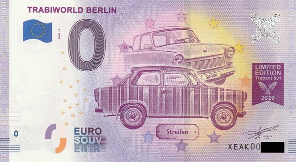 0 Euro Schein - Trabiworld Berlin 2020-2 XEAK