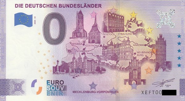 0 Euro Schein - Die deutschen Bundesländer 2020-13 Mecklenburg-Vorpommern