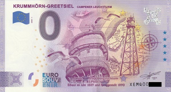 0 Euro Schein - Krummhörn-Greetsiel 2020-1 XECY