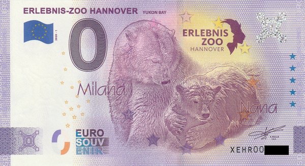 0 Euro Schein - Erlebnis-Zoo Hannover 2020-1 XEHR