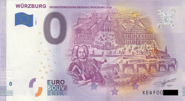 0 Euro Schein - Würzburg 2020-1 XEQF