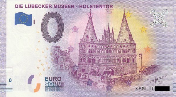 0 Euro Schein - Die Lübecker Museen Holstentor 2020-1 XEML