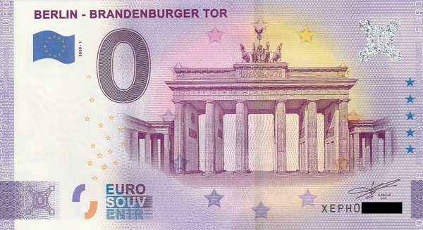 0 Euro Schein - Berlin Brandenburger Tor 2020-1 XEHO
