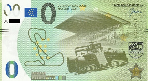 MEMOEURO Schein Niederlande Dutch GP Zandvoort 155/1