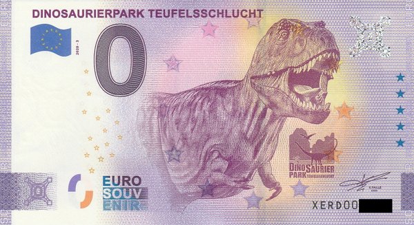 0 Euro Schein - Dinosaurierpark Teufelsschlucht 2020-3 XERD