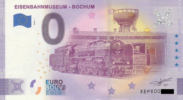0 Euro Schein - Eisenbahnmuseum Bochum 2020-1 XEPX