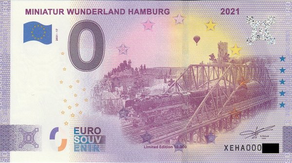 0 Euro Schein - Miniatur Wunderland Hamburg 2021-17 BR44 Langer Heinrich