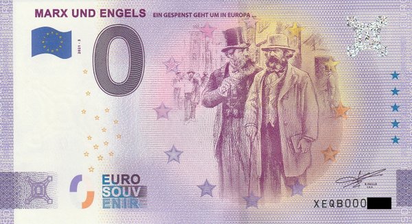 0 Euro Schein - Marx und Engels 2021-3 XEQB