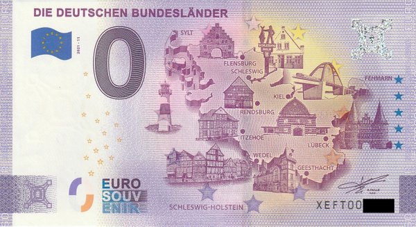 0 Euro Schein - Die deutschen Bundesländer 2021-11 Schleswig-Holstein