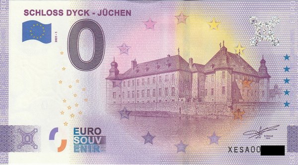 0 Euro Schein -  Schloss Dyck - Jüchen 2021-1 XESA
