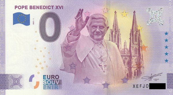 0 Euro Schein - Papst Benedikt XVI 2021-1 Pope Benedict XVI