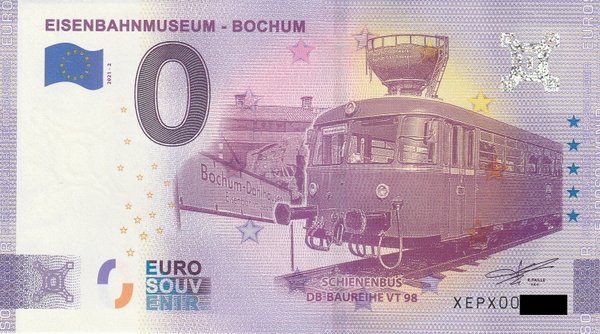 0 Euro Schein - Eisenbahnmuseum Bochum 2021-2 XEPX
