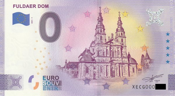 0 Euro Schein - Fuldaer Dom 2021-1 XECG