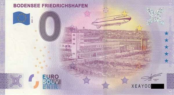 0 Euro Schein - Bodensee Friedrichshafen 2021-1 XEAY
