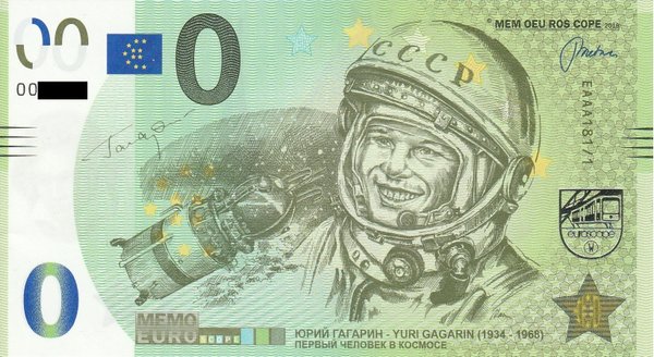 MEMOEURO Schein Russland Yuri Gagarin 181/1
