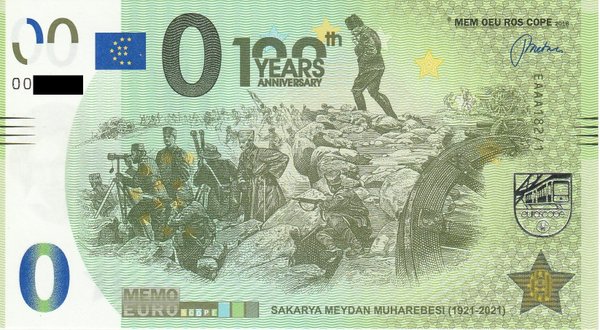 MEMOEURO Schein Türkei 100th anniversary Schlacht am Sakarya 182/1
