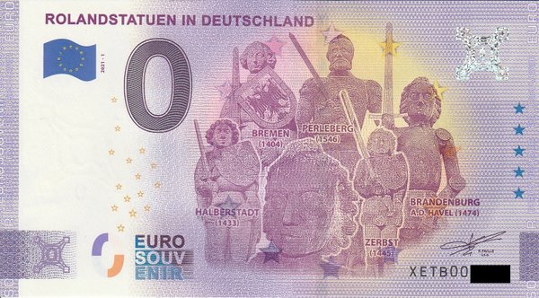 0 Euro Schein - Rolandstatuen in Deutschland 2021-1 XETB