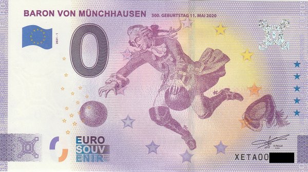 0 Euro Schein - Baron von Münchhausen 2021-1 XETA
