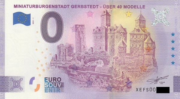 0 Euro Schein - Miniaturburgenstadt Gerbstedt 2021-1 XEFS