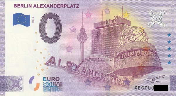 0 Euro Schein - Berlin Alexanderplatz 2021-2 XEGC