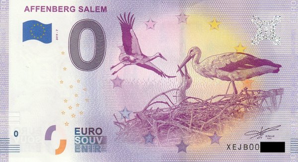 0 Euro Schein - Affenberg Salem 2019-7 XEJB
