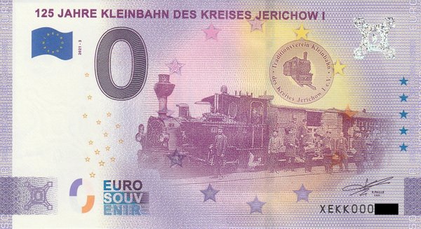 0 Euro Schein - 125 jahre Kleinbahn des Kreisses Jerichow 1 2021-3 XEKK