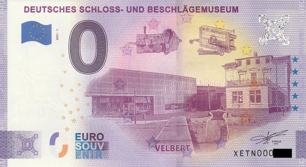 0 Euro Schein - Deutsches Schloss und Beschlägemuseum 2021-1 XENT