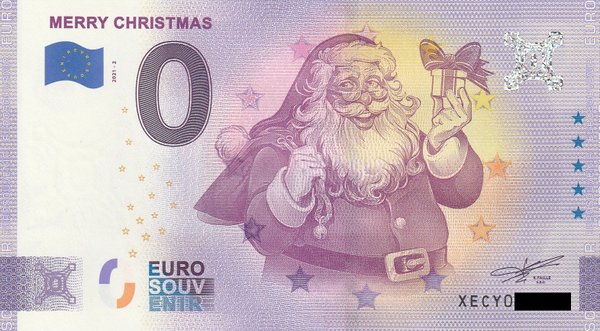 0 Euro Schein - Merry Christmas 2021-2 XECY