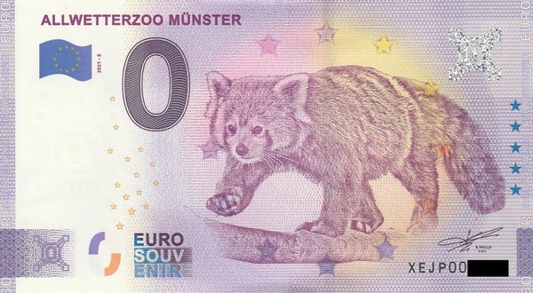 0 Euro Schein - Allwetterzoo Münster 2021-5 XEJP Roter Panda