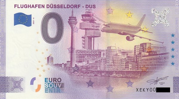0 Euro Schein - Flughafen Düsseldorf DUS 2021-6 XEKY