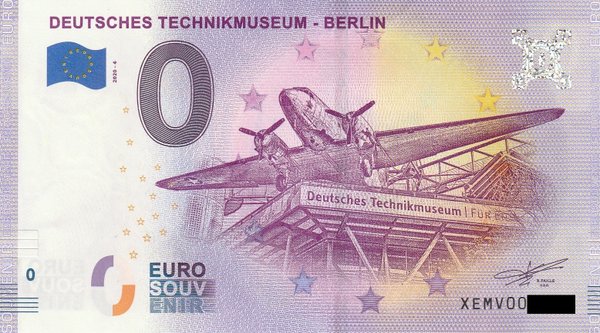 0 Euro Schein - Deutsches Technikmuseum Berlin 2020-4 XEMV
