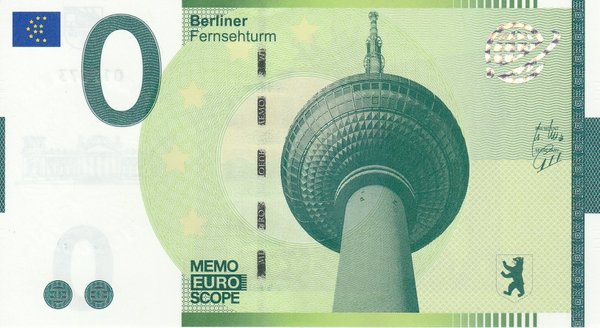 MEMOEURO Schein Berlin Fernsehturm Brandenburger Tor EAAD 77/2