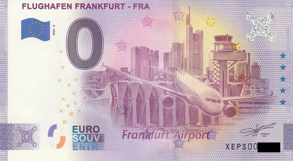 0 Euro Schein - Flughafen Frankfurt FRA 2022-3 XEPS