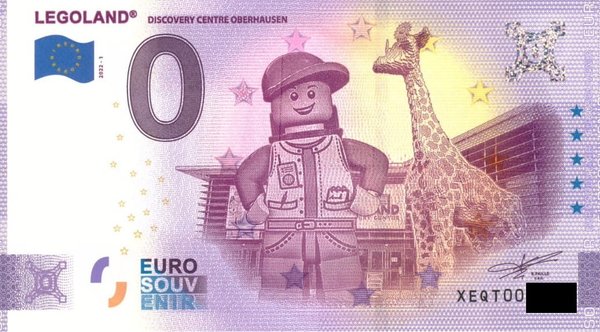 0 Euro Schein - Legoland Discovery Center Oberhausen 2022-1 XEQT