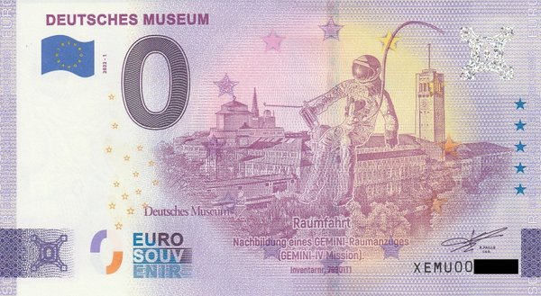 0 Euro Schein - Deutsches Museum 22-1 Raumfahrt