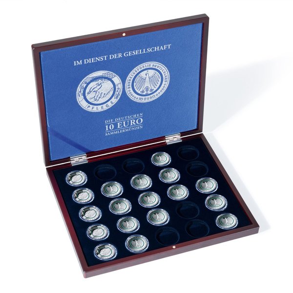 Leuchtturm Münzkassette 25x dt. 10-Euro-Sammlermünzen Im Dienst der Gesellschaft in Kapseln 366765