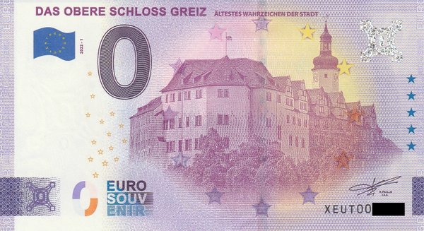 0 Euro Schein - Das Obere Schloss Greiz 2022-1 XEUT