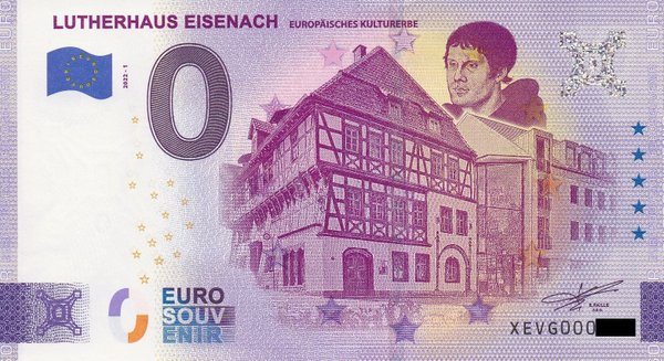 0 Euro Schein - Lutherhaus Eisenach 2022-2 XEDW