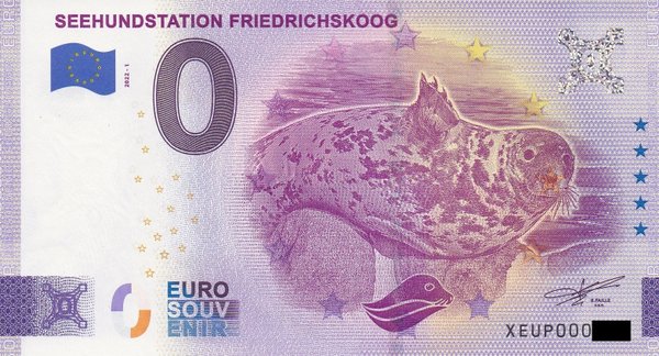 0 Euro Schein - Seehundstation Friedrichskoog 2022-1 XEUP