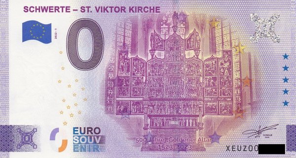 0 Euro Schein - Schwerte - St. Viktor Kirche 2022-1 XEUZ