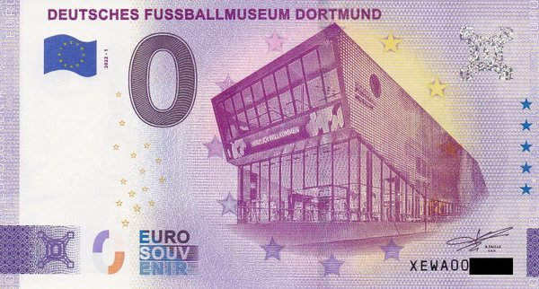 0 Euro Schein - Deutsches Fussballmuseum Dortmund 2022-1 XEWA