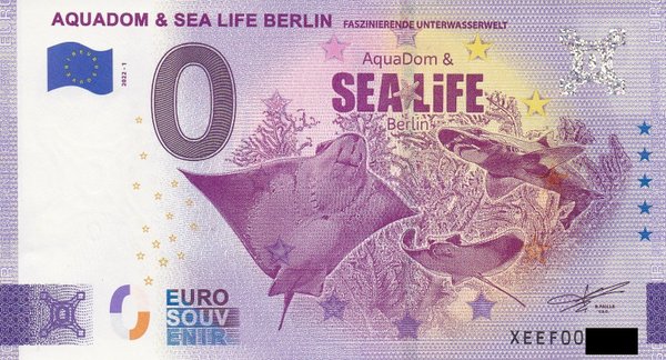 0 Euro Schein - Aquadom & SEA LIFE Berlin 2022-1 XEED