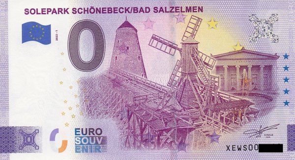 0 Euro Schein - Solepark Schönebeck / Bad Salzelmen 2022-1 XEWS