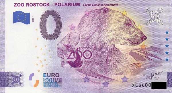 0 Euro Schein - Zoo Rostock - Polarium 2023-1 XESK